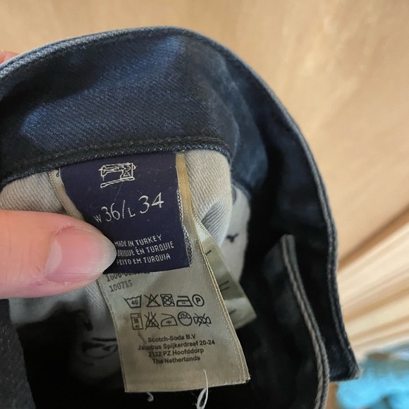 UC- SCOTCH & SODA Skim Jeans Men's W36L34 Skinny Fit Distressed Stretchy Ripped - Picture 4 of 5